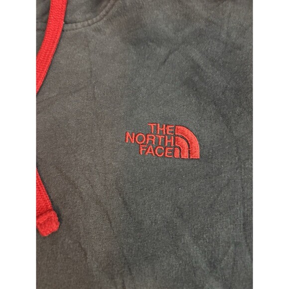 The North Face Hoodie Men’s Medium Gray Red Pullover Kangaroo Pocket (A2e) - Picture 2 of 6